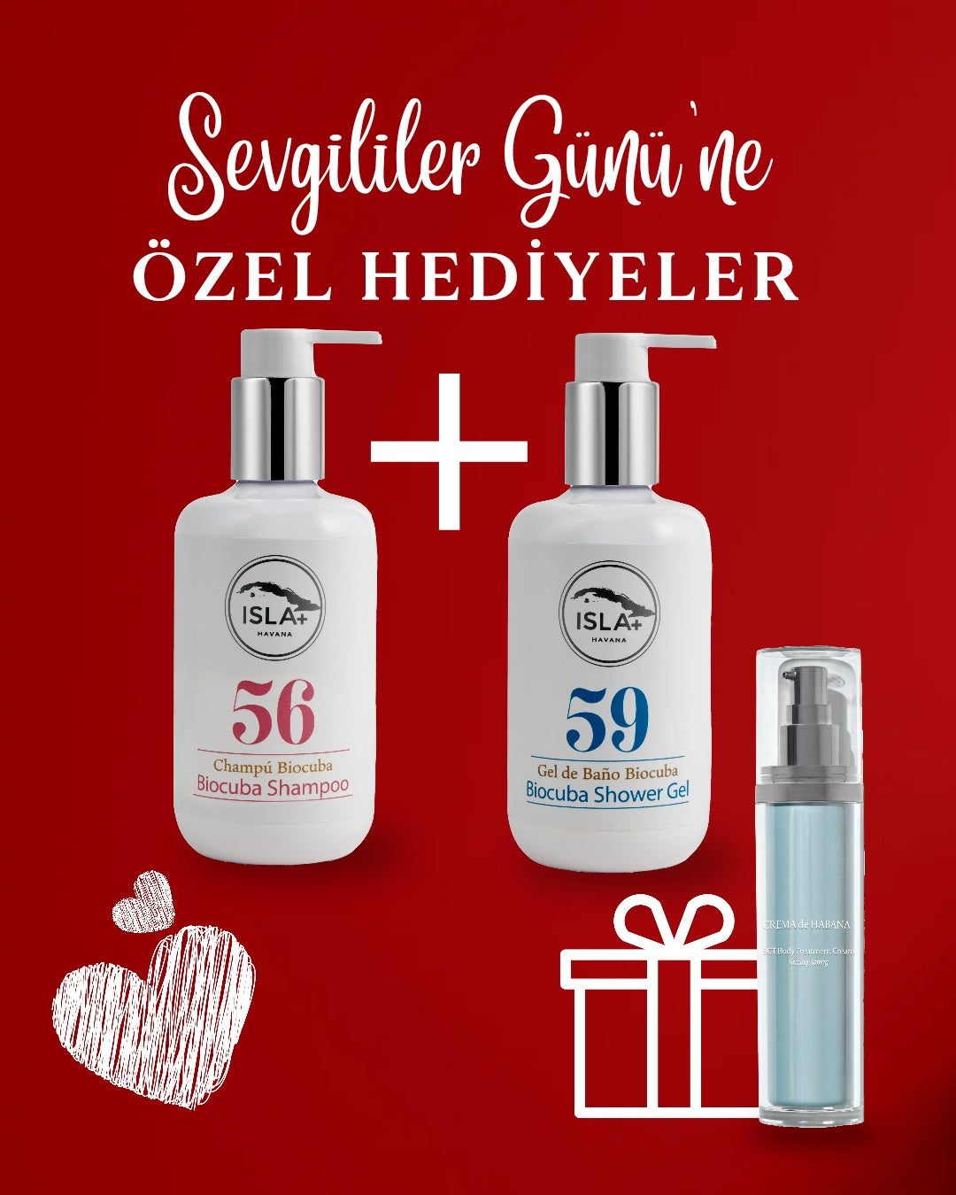 1 adet 56 Biocuba Shampoo ve 1 adet 59 Biocuba Shower Gel alana BCT Body Treatment Cream hediye