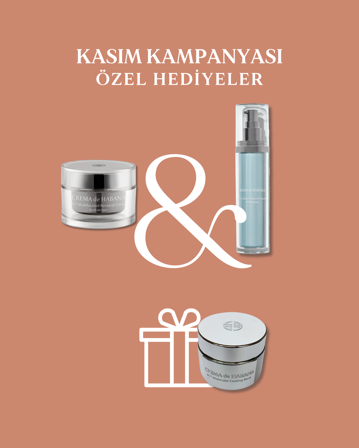 1 adet BCT Renewal Cream + 1 adet BCT Body  Cream alana 1 adet BCT Cooling Mask hediye